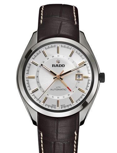 For this fake Rado watch which just represents the an ambitious response to complicated function of Rado, that features the three central hands, date display and second time zone display upon the dial, directly presenting the complexity.