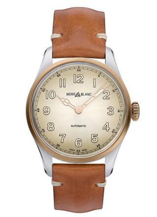 With bronze material and brown strap, this replica Montblanc watch completely shows the vintage design style.