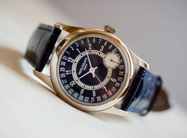 The Patek Philippe features a distinctive dial.