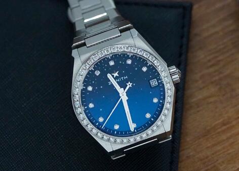 The diamonds perfectly add the feminine touch to the cheap copy watch.